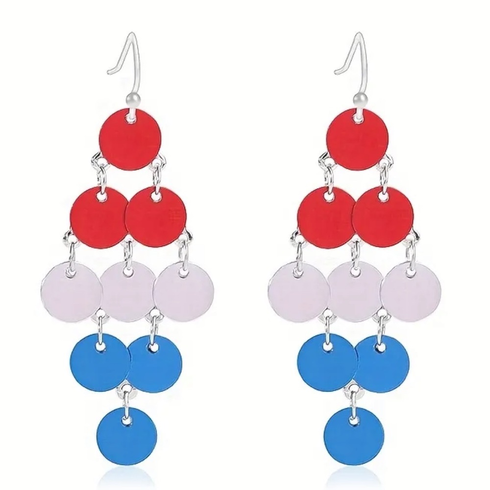 New Independence Day Sequin Drop Earrings